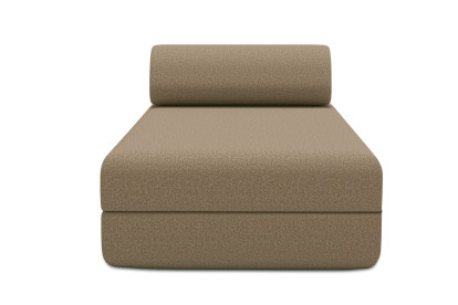 Méridienne convertible et modulable, mousse écologique et assise ferme  - Tissu lisse Marron