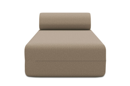 Méridienne non convertible et modulable - Tissu lisse Marron