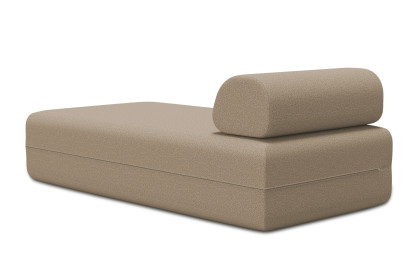 Méridienne non convertible et modulable - Tissu lisse Marron