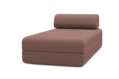 Méridienne convertible et modulable, mousse écologique et assise ferme  - Tissu lisse Terracotta