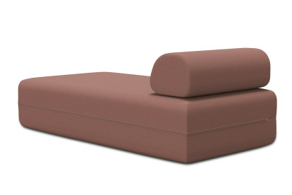 Méridienne non convertible et modulable - Tissu lisse Terracotta