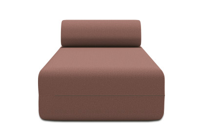 Méridienne non convertible et modulable - Tissu lisse Terracotta