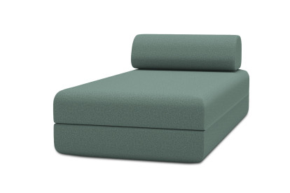 Méridienne convertible et modulable, mousse écologique et assise ferme  - Tissu lisse Vert