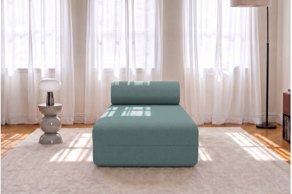Méridienne non convertible et modulable - Tissu lisse Vert