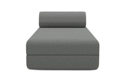 Méridienne convertible et modulable, mousse écologique et assise ferme  - Tissu lisse Gris