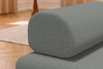 Méridienne convertible et modulable, mousse écologique et assise ferme  - Tissu lisse Gris