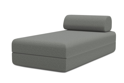 Méridienne convertible et modulable, mousse écologique et assise ferme  - Tissu lisse Gris