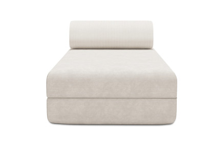 Méridienne convertible et modulable, mousse écologique et assise ferme  - Velours côtelé Blanc