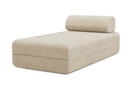 Méridienne convertible et modulable, mousse écologique et assise ferme  - Velours côtelé Beige