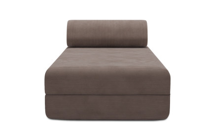 Méridienne convertible et modulable, mousse écologique et assise ferme  - Velours côtelé Taupe