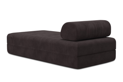 Méridienne convertible et modulable, mousse écologique et assise ferme  - Velours côtelé Marron
