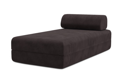 Méridienne convertible et modulable, mousse écologique et assise ferme  - Velours côtelé Marron