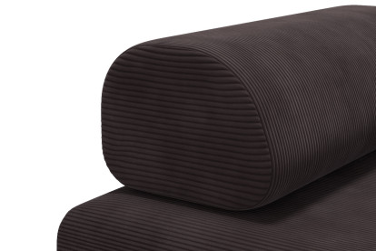 Méridienne convertible et modulable, mousse écologique et assise ferme  - Velours côtelé Marron