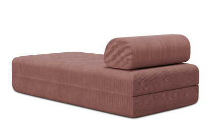 Méridienne convertible et modulable, mousse écologique et assise ferme  - Velours côtelé Rose