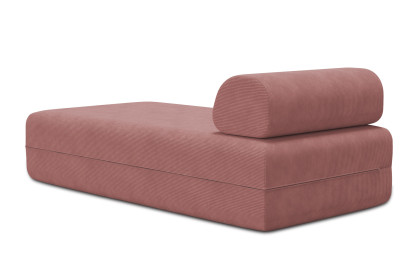 Méridienne non convertible et modulable - Velours côtelé Rose