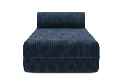 Méridienne non convertible et modulable - Velours côtelé Bleu