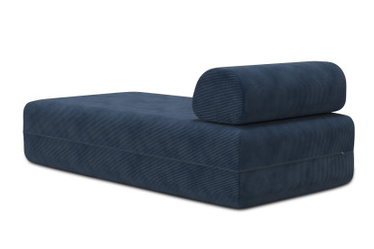Méridienne non convertible et modulable - Velours côtelé Bleu