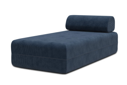 Méridienne non convertible et modulable - Velours côtelé Bleu