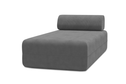 Méridienne non convertible et modulable - Velours côtelé Gris