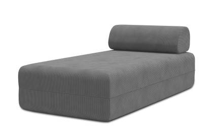 Méridienne non convertible et modulable - Velours côtelé Gris