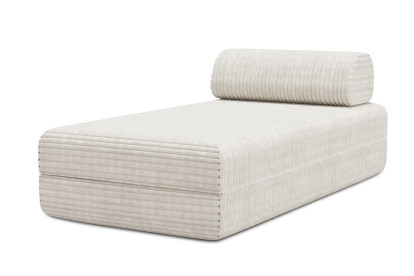 Méridienne convertible et modulable, mousse écologique et assise ferme  - Velours côtelé XL Blanc