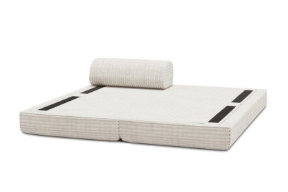 Méridienne convertible et modulable, mousse écologique et assise ferme  - Velours côtelé XL Blanc