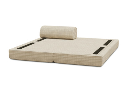 Méridienne convertible et modulable, mousse écologique et assise ferme  - Velours côtelé XL Beige