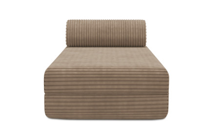 Méridienne convertible et modulable, mousse écologique et assise ferme  - Velours côtelé XL Marron