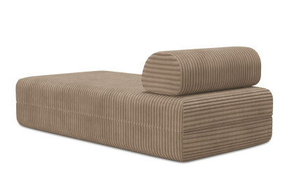 Méridienne convertible et modulable, mousse écologique et assise ferme  - Velours côtelé XL Marron