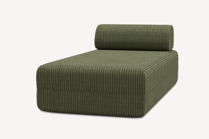 Méridienne non convertible et modulable - Velours côtelé XL Vert