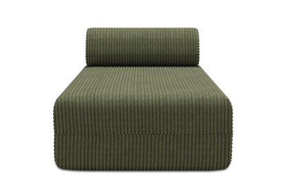 Méridienne non convertible et modulable - Velours côtelé XL Vert