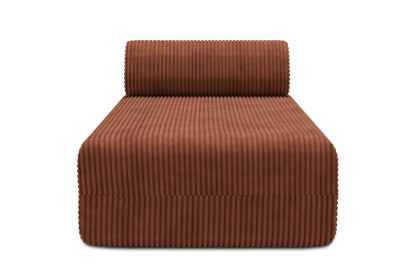 Méridienne non convertible et modulable - Velours côtelé XL Terracotta