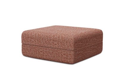 Pouf convertible et modulable, mousse écologique et assise ferme  - Tissu tweed Rouge