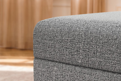 Pouf convertible et modulable, mousse écologique et assise ferme  - Tissu tweed Gris