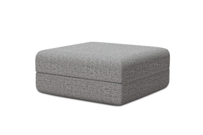 Pouf convertible et modulable, mousse écologique et assise ferme  - Tissu tweed Gris