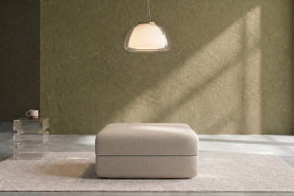 Pouf convertible et modulable, mousse écologique et assise ferme  - Tissu lisse Beige