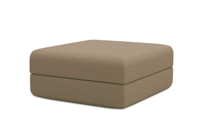 Pouf convertible et modulable, mousse écologique et assise ferme  - Tissu lisse Marron
