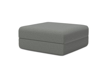 Pouf convertible et modulable, mousse écologique et assise ferme  - Tissu lisse Gris