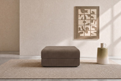 Pouf convertible et modulable, mousse écologique et assise ferme  - Velours côtelé Taupe