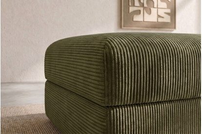 Pouf convertible et modulable, mousse écologique et assise ferme  - Velours côtelé Vert