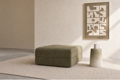 Pouf convertible et modulable, mousse écologique et assise ferme  - Velours côtelé Vert