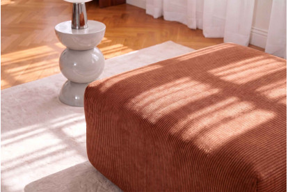 Pouf non convertible et modulable - Velours côtelé Terracotta