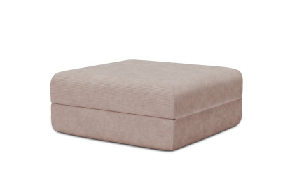 Pouf convertible et modulable, mousse écologique et assise ferme  - Velours côtelé Rose pâle