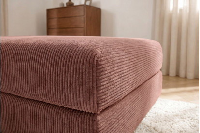 Pouf convertible et modulable, mousse écologique et assise ferme  - Velours côtelé Rose