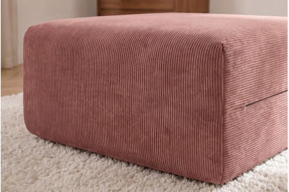 Pouf non convertible et modulable - Velours côtelé Rose