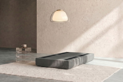 Pouf convertible et modulable, mousse écologique et assise ferme  - Velours côtelé Gris