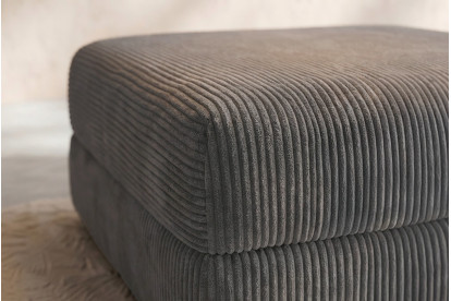 Pouf convertible et modulable, mousse écologique et assise ferme  - Velours côtelé Gris