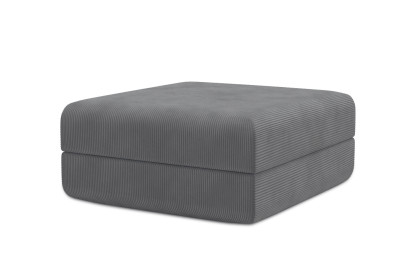 Pouf convertible et modulable, mousse écologique et assise ferme  - Velours côtelé Gris