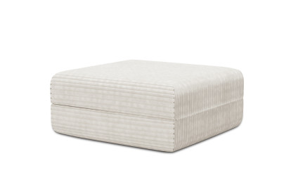 Pouf convertible et modulable, mousse écologique et assise ferme  - Velours côtelé XL Blanc