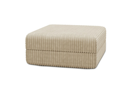 Pouf convertible et modulable, mousse écologique et assise ferme  - Velours côtelé XL Beige